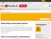 Tablet Screenshot of frantisekkoscs.blog.pravda.sk