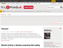 Tablet Screenshot of believer.blog.pravda.sk